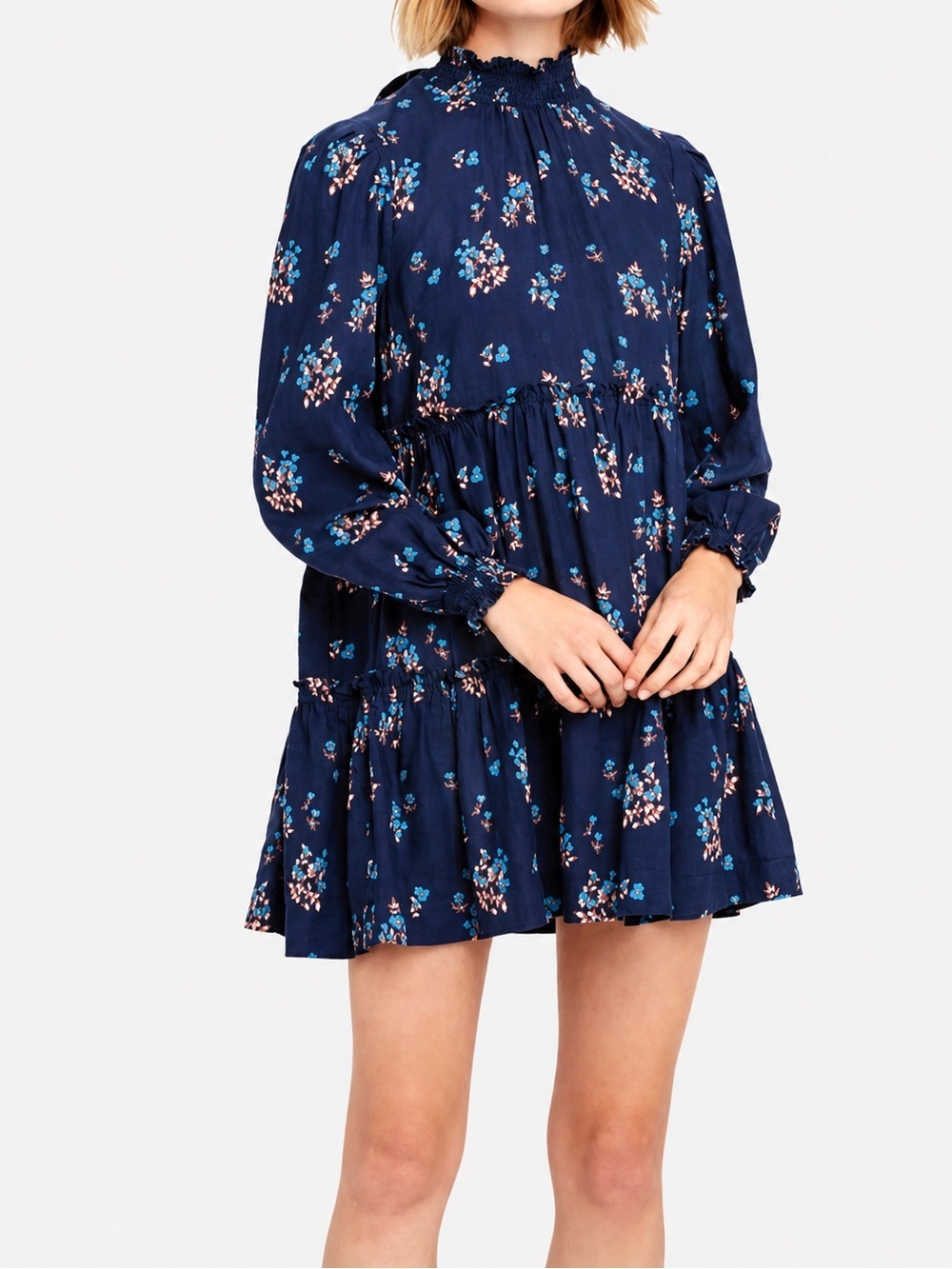 Free People Petit Fours floral linen blend dress, small